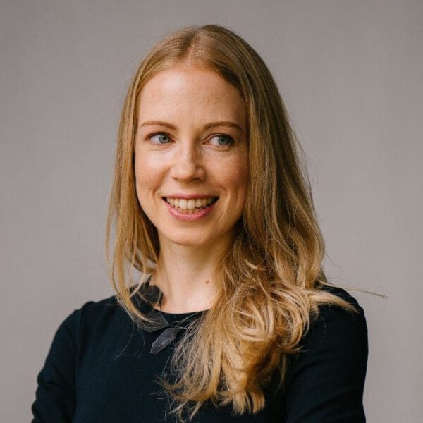 smiling blonde woman