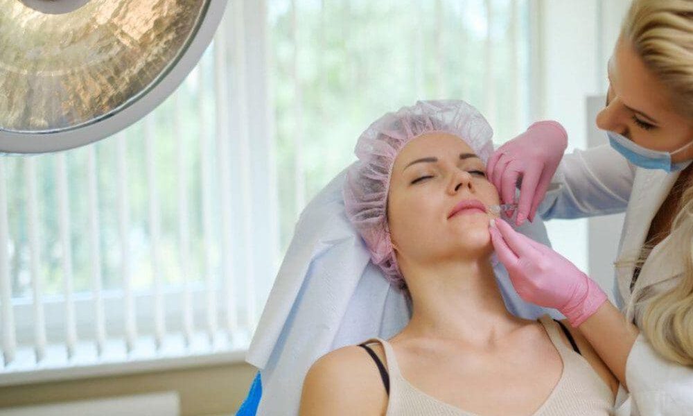 woman receiving filler