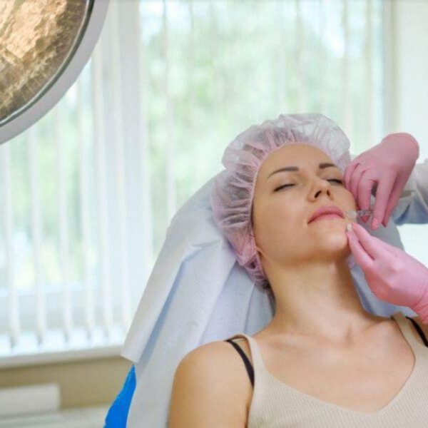 woman receiving filler